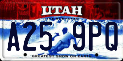 UT license plate A259PQ