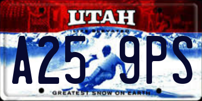 UT license plate A259PS