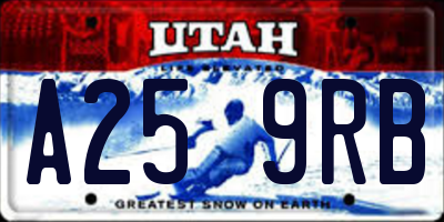 UT license plate A259RB