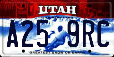 UT license plate A259RC