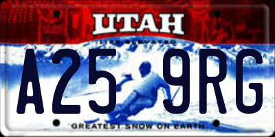 UT license plate A259RG