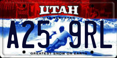 UT license plate A259RL