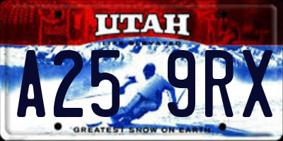 UT license plate A259RX