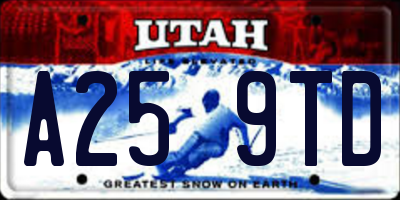 UT license plate A259TD