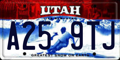 UT license plate A259TJ