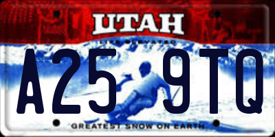 UT license plate A259TQ