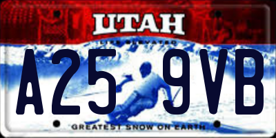 UT license plate A259VB