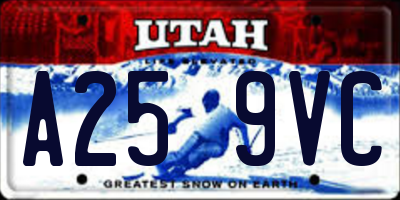 UT license plate A259VC