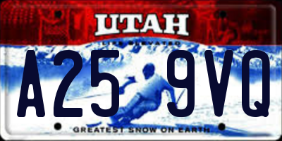 UT license plate A259VQ