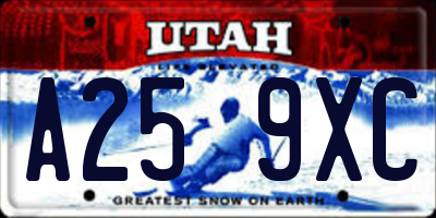 UT license plate A259XC