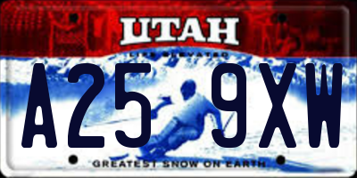 UT license plate A259XW