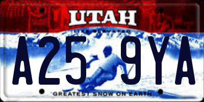 UT license plate A259YA