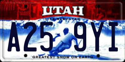 UT license plate A259YI