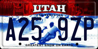 UT license plate A259ZP