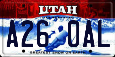 UT license plate A260AL