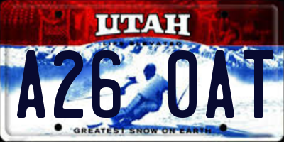 UT license plate A260AT