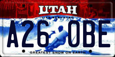 UT license plate A260BE