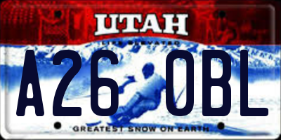 UT license plate A260BL