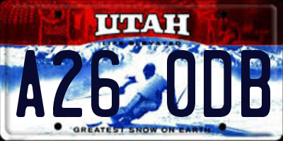 UT license plate A260DB