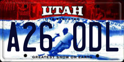 UT license plate A260DL