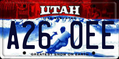UT license plate A260EE
