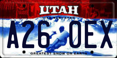 UT license plate A260EX