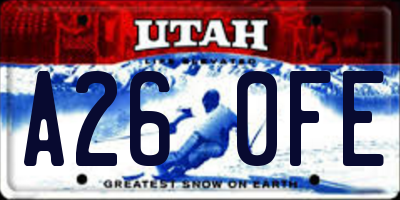 UT license plate A260FE