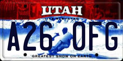 UT license plate A260FG