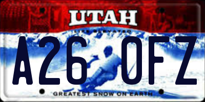 UT license plate A260FZ