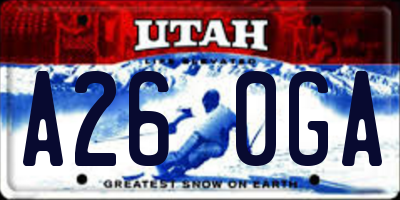 UT license plate A260GA