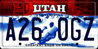 UT license plate A260GZ