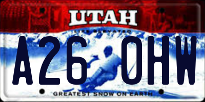 UT license plate A260HW