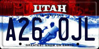 UT license plate A260JL