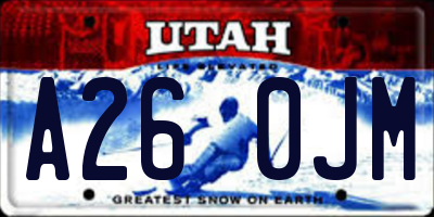 UT license plate A260JM