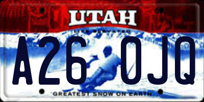 UT license plate A260JQ