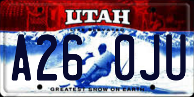 UT license plate A260JU