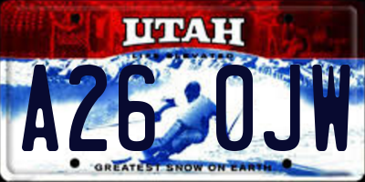 UT license plate A260JW