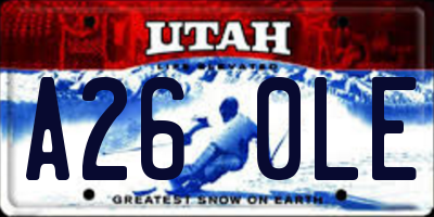 UT license plate A260LE