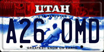 UT license plate A260MD