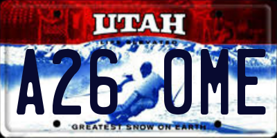 UT license plate A260ME