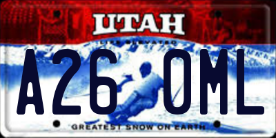 UT license plate A260ML