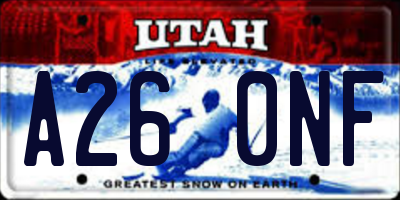 UT license plate A260NF