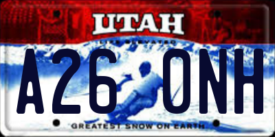 UT license plate A260NH