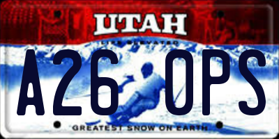 UT license plate A260PS