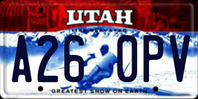 UT license plate A260PV