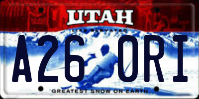 UT license plate A260RI