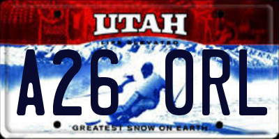 UT license plate A260RL