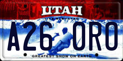 UT license plate A260RO