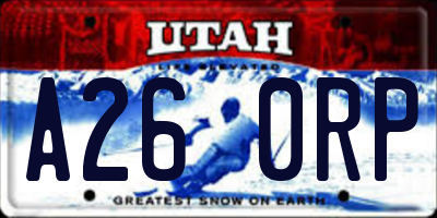 UT license plate A260RP