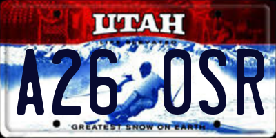 UT license plate A260SR